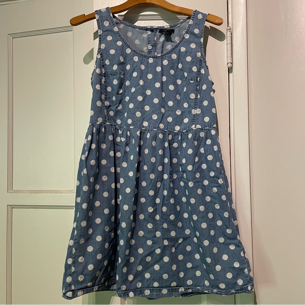 Forever 21 denim + polka dots dress